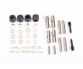 Traxxas U-joints, driveshaft (carrier (4)/ 4.5mm cross pin (4)/ 3mm headed pin (4)/ 4x15mm screw pin (2)/ hex pin (2)/ e-clips (6)/ 3x6x0.5 MW (4)) (metal parts for 2 driveshafts)