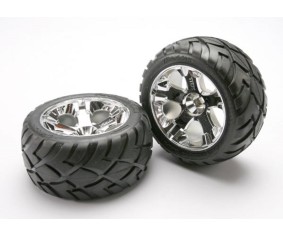 Traxxas Anaconda Tires w/All-Star Front Wheels (2) (Jato) (Chrome) (Standard)