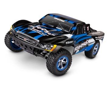 Traxxas Slash 1/10 2WD Short Course Racing Truck RTR Extreme Heavy Duty with TQ 2.4GHz Radio System, XL-5 ESC (Fwd/Rev) Includes 7-Cell NiMH 3000mAh Traxxas Battery and 4-amp USB-C Charger w/ iD - Blue