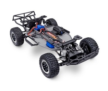 Traxxas Ready-To-Race® with factory-installed Extreme HD components, waterproof, with TQ™ 2.4 GHz radio system, XL-5™ electronic speed control, 8.4 volt NiMH 3000 mAh Power Cell™ battery, 4-amp USB-C fast charger, and pre-painted clipless body - BlueX