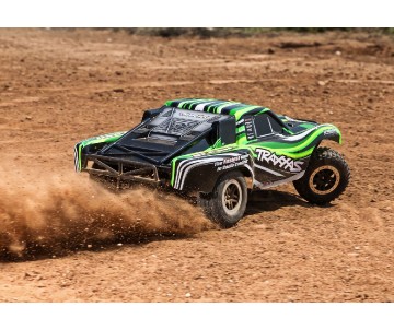 Traxxas Ready-To-Race® with factory-installed Extreme HD components, waterproof, with TQ™ 2.4 GHz radio system, XL-5™ electronic speed control, 8.4 volt NiMH 3000 mAh Power Cell™ battery, 4-amp USB-C fast charger, and pre-painted clipless body - GreenX