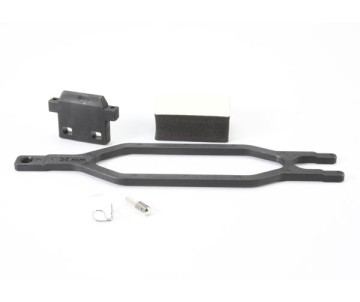 Traxxas Hold down, battery/ hold down retainer/ battery post/ foam spacer/ angled body clip