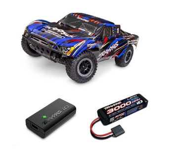 Traxxas Slash Brushless 1/10-Scale 2WD Short Course Racing Truck with Clipless Body. Ready-To-Race with TQ 2.4GHz radio system and BL-2s brushless ESC(fwd/rev) Requires Battery and Charger - Blue