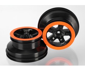 Traxxas Wheels, Sct Black, Orange Beadlock Style, Dual Profile (2.2