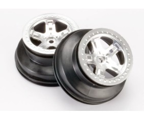 Traxxas Wheels, Sct Satin Chrome, Beadlock Style, Dual Profile (2.2