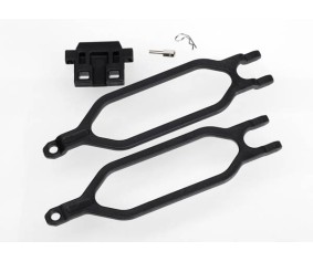 Traxxas Hold down, battery (2)/ hold down retainer/ battery post/ angled body clip