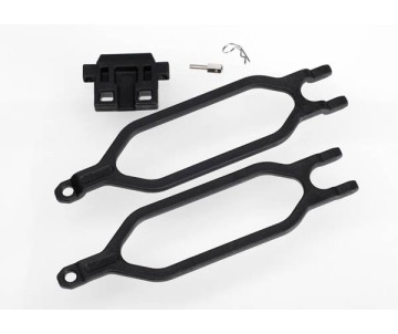Traxxas Hold down, battery (2)/ hold down retainer/ battery post/ angled body clip