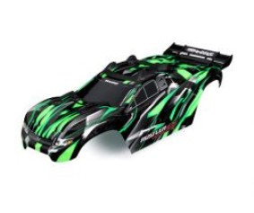 Trraxxas Body, Rustler 4X4 Ultimate, green (painted, decals applied) (assembled with front & rear body mounts and rear body support for clipless mounting)