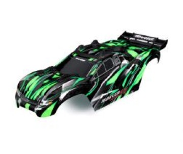 Trraxxas Body, Rustler 4X4 Ultimate, green (painted, decals applied) (assembled with front & rear body mounts and rear body support for clipless mounting)