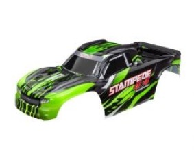 Traxxas Body Stampede 4X4 Brushless Green (Painted Decals Applied) (Assembled With Front & Rear Body Mounts And Rear Body Support For Clipless Mounting)