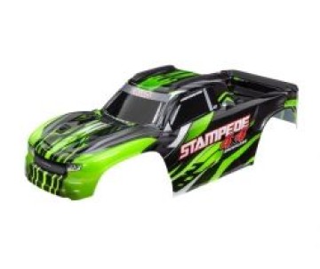 Traxxas Body Stampede 4X4 Brushless Green (Painted Decals Applied) (Assembled With Front & Rear Body Mounts And Rear Body Support For Clipless Mounting)