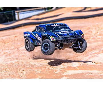 Traxxas Slash 4X4 VXL 1/10 Scale 4WD Brushless Short Course Truck with TQi Traxxas Link Enabled 2.4GHz Radio System & Traxxas Stability Management (TSM) Battery and Charger sold separately - Blue