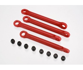 Traxxas Aluminum Push Rod Set (molded composite)(Red) (4) Hollow balls (8)