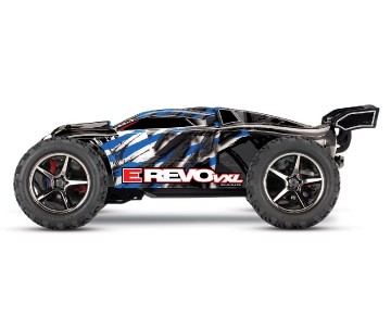 Traxxas E-Revo VXL 1/16 4WD Monster Truck RTR with TQ 2.4GHz Radio System (Fwd/Rev) Includes 6-Cell NiMH Traxxas Battery and 2-amp USB-C Charger w/ iD - BLUEX