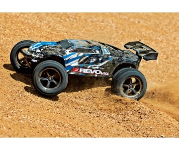 Traxxas E-Revo VXL 1/16 4WD Monster Truck RTR with TQ 2.4GHz Radio System (Fwd/Rev) Includes 6-Cell NiMH Traxxas Battery and 2-amp USB-C Charger w/ iD - BLUEX