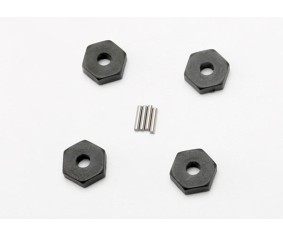 Traxxas Wheel hubs, hex (4)/ axle pins (1.5x8mm) (4)
