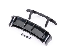 Traxxas Wing, Ford Fiesta® ST Rally (black)/ body posts, rear/ 3x8mm FCS (4) (fits #7412 series bodies)