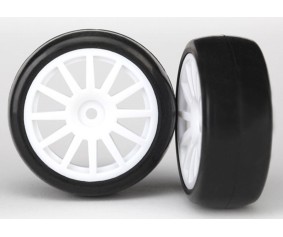 Traxxas LaTrax Pre Mounted Slick Tires & 12 Spoke Wheels (2) (White)