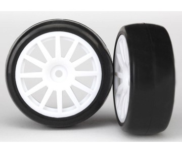 Traxxas LaTrax Pre Mounted Slick Tires & 12 Spoke Wheels (2) (White)