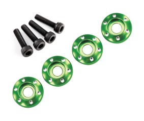 Traxxas LaTrax Aluminum Wheel Nut Washer (Green) (4)