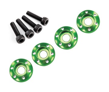 Traxxas LaTrax Aluminum Wheel Nut Washer (Green) (4)