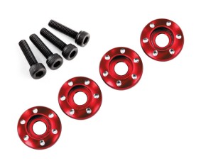 Traxxas LaTrax Aluminum Wheel Nut Washer (Red) (4)