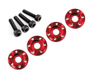 Traxxas LaTrax Aluminum Wheel Nut Washer (Red) (4)
