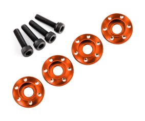 Traxxas Wheel nut washer, machined aluminum, orange / 3x12mm CS (4)
