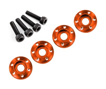 Traxxas Wheel nut washer, machined aluminum, orange / 3x12mm CS (4)