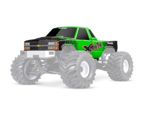 Traxxas Body, Chevrolet GMT400 CK Truck, complete, green (painted, decals applied) (assembled with body support for clipless mounting) (fits X-Monster™ chassis)