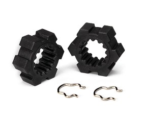 Traxxas Wheel hubs, hex (2)/ hex clips (2)