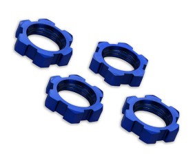Traxxas Wheel nuts, splined, 17mm, serrated (blue-anodized) (4)