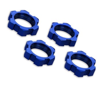 Traxxas Wheel nuts, splined, 17mm, serrated (blue-anodized) (4)