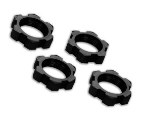 Traxxas Wheel nuts, splined, 17mm, serrated (black-anodized) (4)