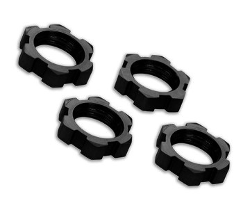 Traxxas Wheel nuts, splined, 17mm, serrated (black-anodized) (4)