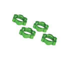 Traxxas Wheel Nuts, Splined, 17mm, Serrated (green-anodized) (4)