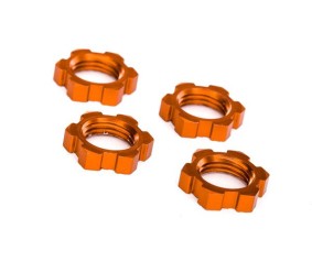 Traxxas Wheel Nuts, Splined, 17mm, Serrated (orange-anodized) (4)