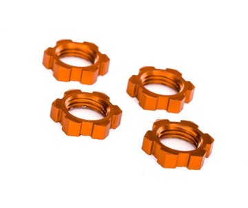 Traxxas Wheel Nuts, Splined, 17mm, Serrated (orange-anodized) (4)
