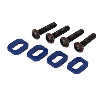 Traxxas Washers, motor mount, aluminum (blue-anodized) (4)/ 4x18mm BCS (4)