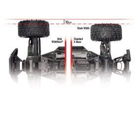 Traxxas Suspension kit, X-Maxx WideMaxx, Black (includes front & rear suspension arms, front toe links, driveshafts, shock springs)