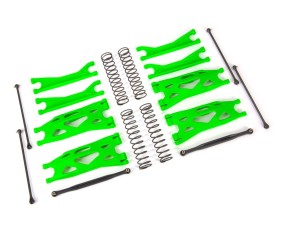 Traxxas Suspension kit, X-Maxx WideMaxx, Green (includes front & rear suspension arms, front toe links, driveshafts, shock springs)