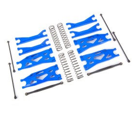 Traxxas Suspension kit, X-Maxx WideMaxx, Blue (includes front & rear suspension arms, front toe links, driveshafts, shock springs)