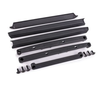 Traxxas Bed Rails (left & right), Rail Retainers (left & right), Tailgate Cover, Tailgate Cover Retainer. 3x10mm CS (4), 3x8mm FCS (2) (fits #8187 series bodies)