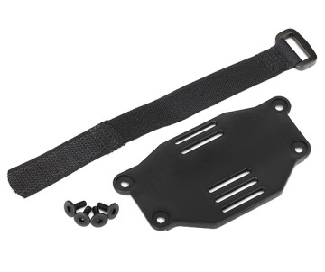 Traxxas Battery plate/ battery strap/ 3x8 flathead screws (4) (requires #8072 inner fenders)