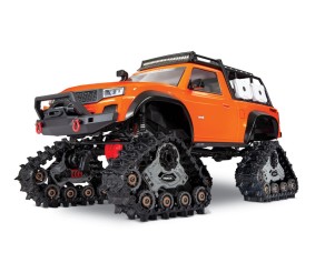Traxxas TRX-4 with Deep-Terrain Traxx with Tires and Wheels: 1/10 Scale 4WD Electric Truck - Orange. Ready-to-Race with TQ 2.4GHz Radio System, XL-5 HV ESC (fwd/rev) and Titan 550 motor and Painted Clipless Body (Requires battery and charger)