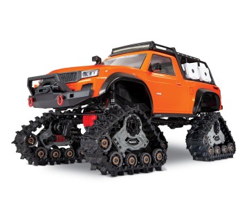 Traxxas TRX-4 with Deep-Terrain Traxx with Tires and Wheels: 1/10 Scale 4WD Electric Truck - Orange. Ready-to-Race with TQ 2.4GHz Radio System, XL-5 HV ESC (fwd/rev) and Titan 550 motor and Painted Clipless Body (Requires battery and charger) Traxxas TRX-4 with Deep-Terrain Traxx with Tires and Wheels: 1/10 Scale 4WD Electric Truck - Orange. Ready-to-Race with TQ 2.4GHz Radio System, XL-5 HV ESC (fwd/rev) and Titan 550 motor and Painted Clipless Body (Requires battery and charger)