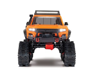 Traxxas TRX-4 with Deep-Terrain Traxx with Tires and Wheels: 1/10 Scale 4WD Electric Truck - Orange. Ready-to-Race with TQ 2.4GHz Radio System, XL-5 HV ESC (fwd/rev) and Titan 550 motor and Painted Clipless Body (Requires battery and charger)