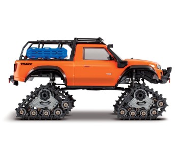 Traxxas TRX-4 with Deep-Terrain Traxx with Tires and Wheels: 1/10 Scale 4WD Electric Truck - Orange. Ready-to-Race with TQ 2.4GHz Radio System, XL-5 HV ESC (fwd/rev) and Titan 550 motor and Painted Clipless Body (Requires battery and charger)
