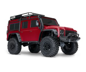 Traxxas TRX-4 Scale and Trail 1/10 4WD Electric Truck with Land Rover Defender Body, Clipless Mounting (requires battery and charger) - Red