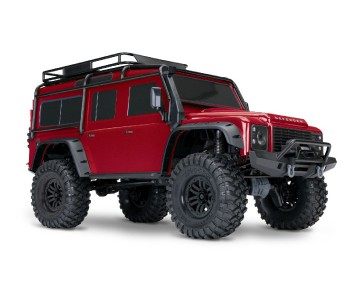 Traxxas TRX-4 Scale and Trail 1/10 4WD Electric Truck with Land Rover Defender Body, Clipless Mounting (requires battery and charger) - Red